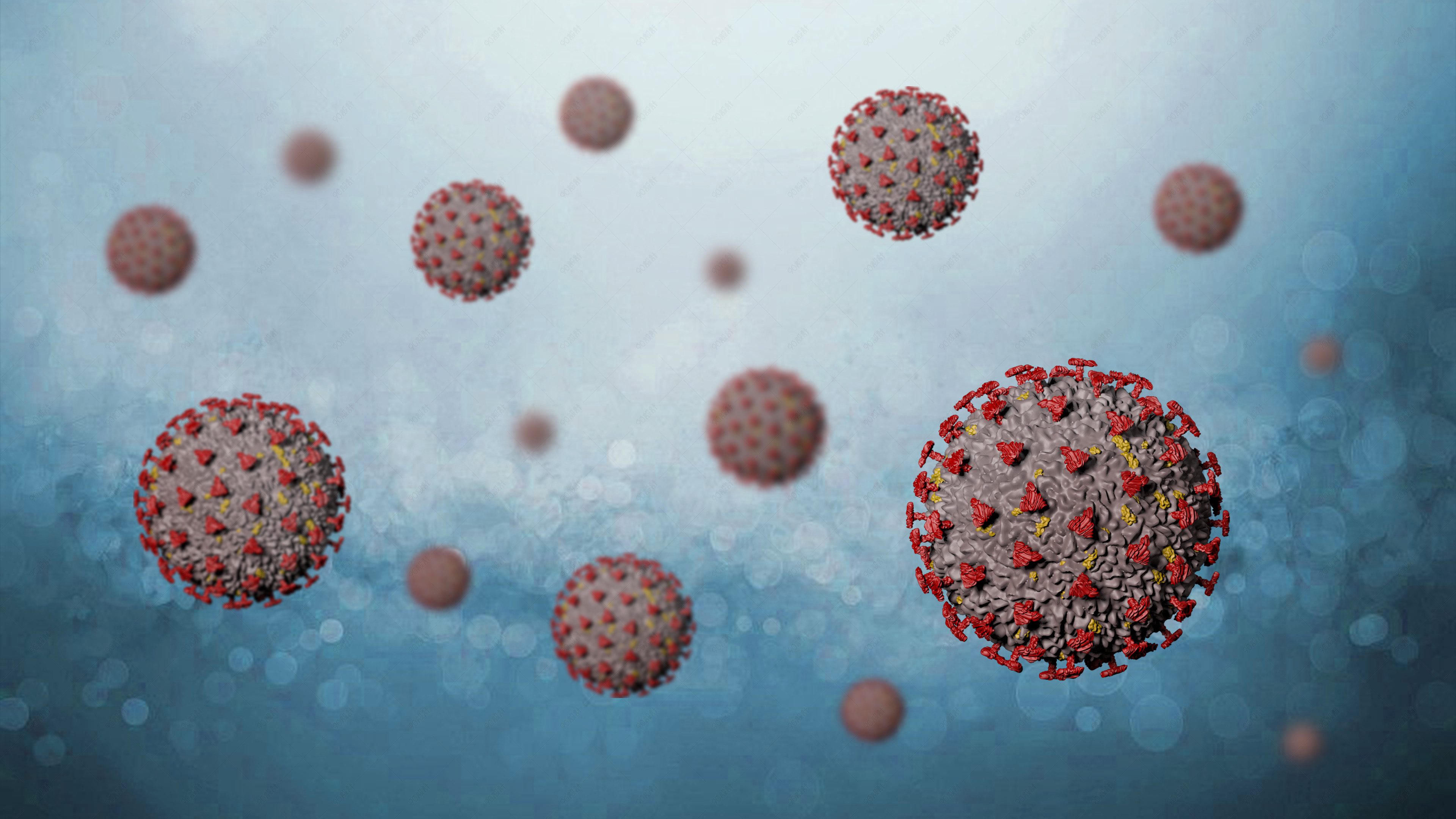 新冠病毒c4d建模背景
