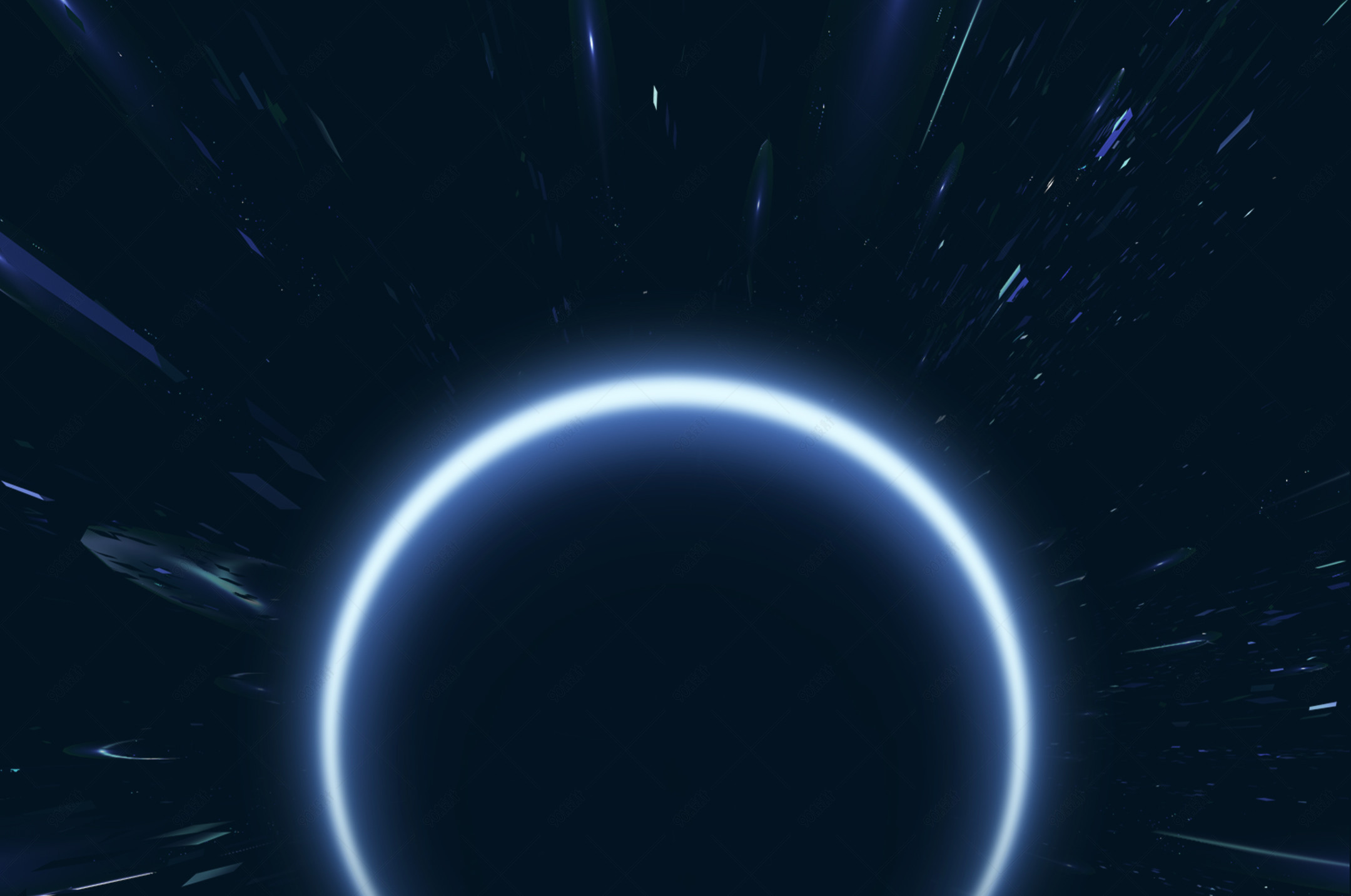 科技感星球辉光蓝色背景