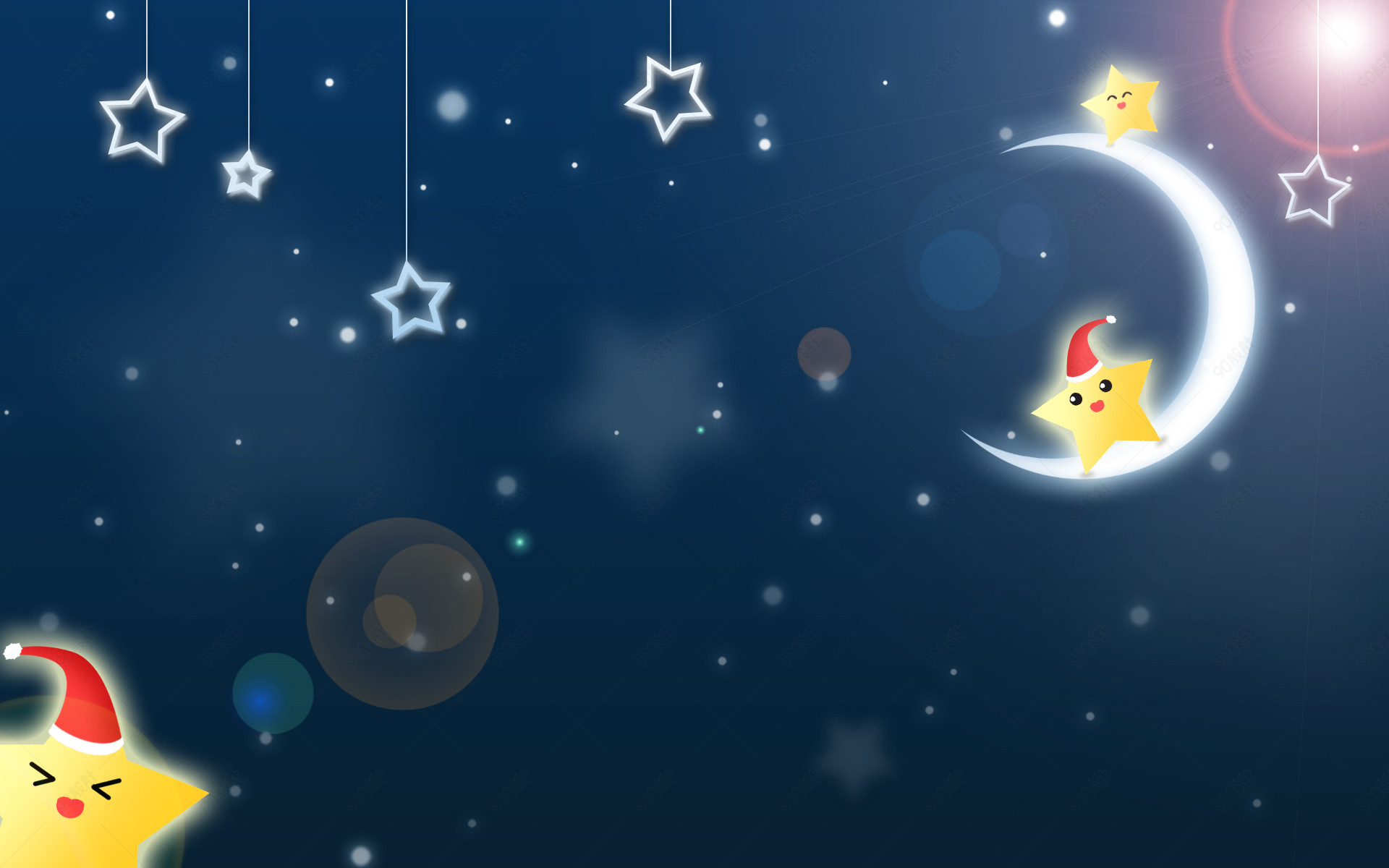 卡通可爱圣诞节星星背景