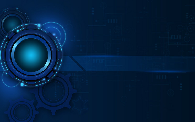 蓝色科技感齿轮ppt背景