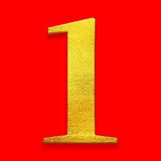 数字1金色纹理立体艺术字