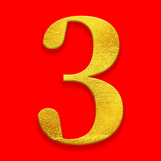 3金色渐变立体效果艺术字体pngpsd2000*2000数字3金色数字倒计时用
