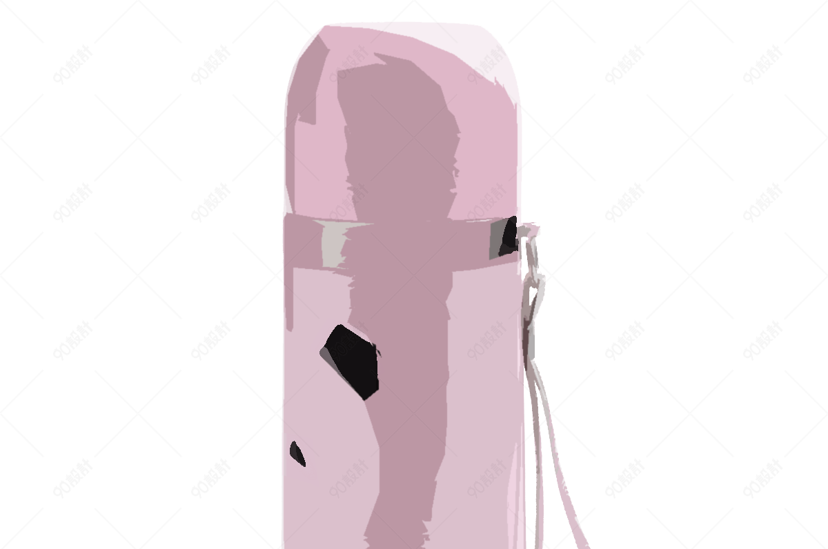 卡通油画手绘粉红色保温壶