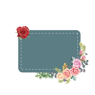 创意暗蓝色花边文字框素材