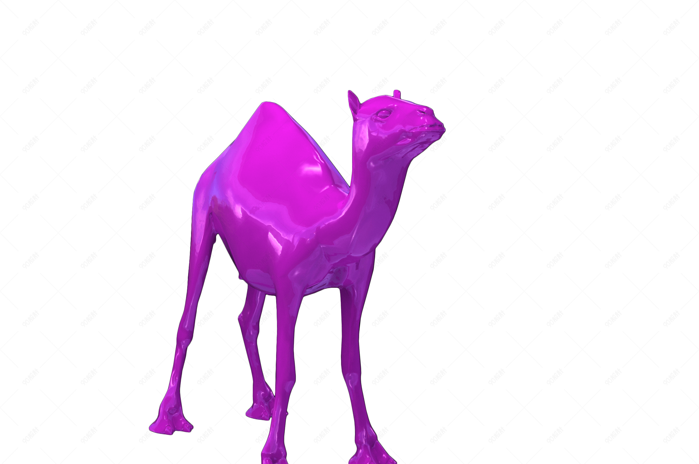 紫色卡通简约扁平化骆驼素材