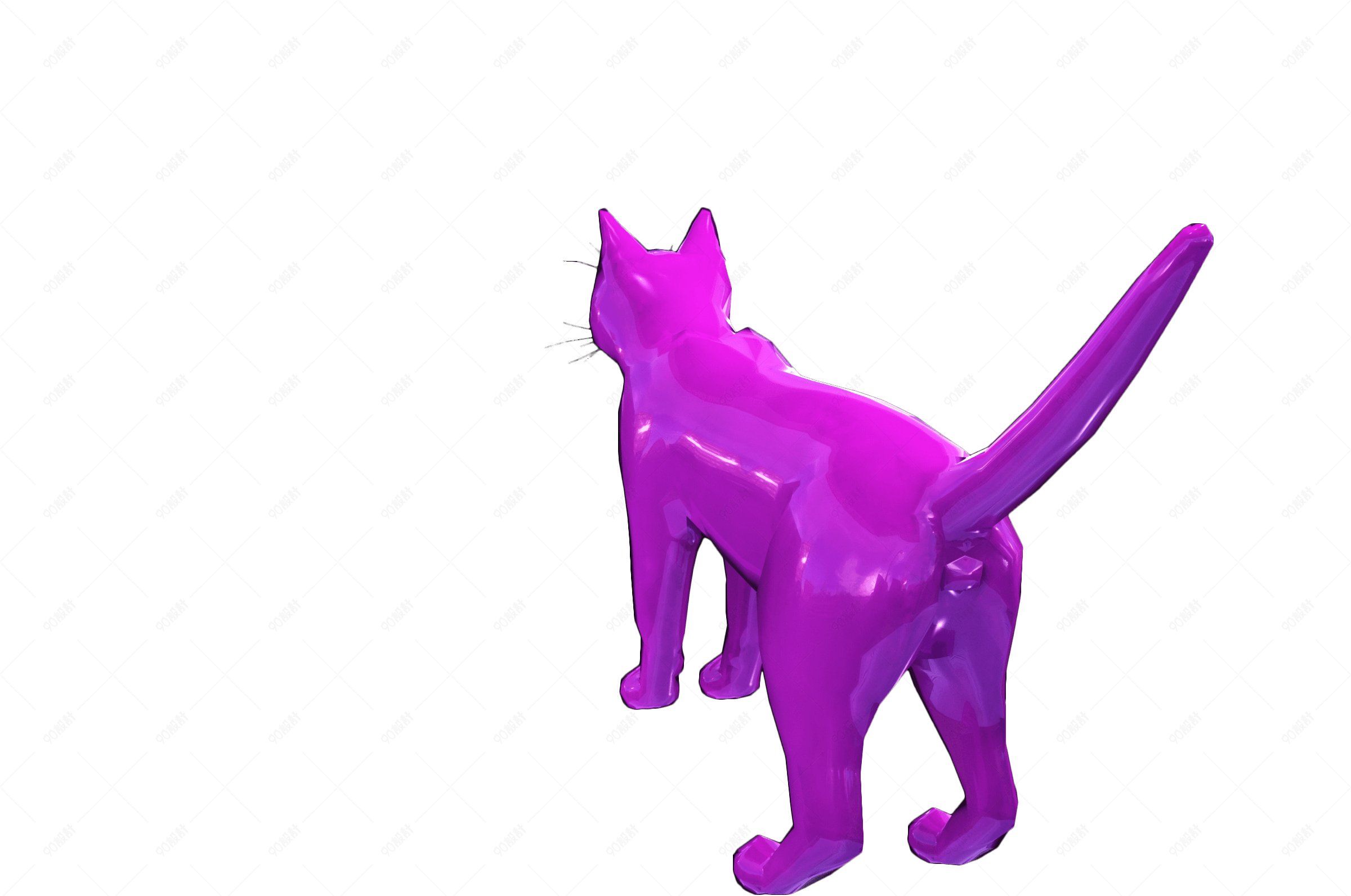 紫色眺望远方的小猫咪素材元素