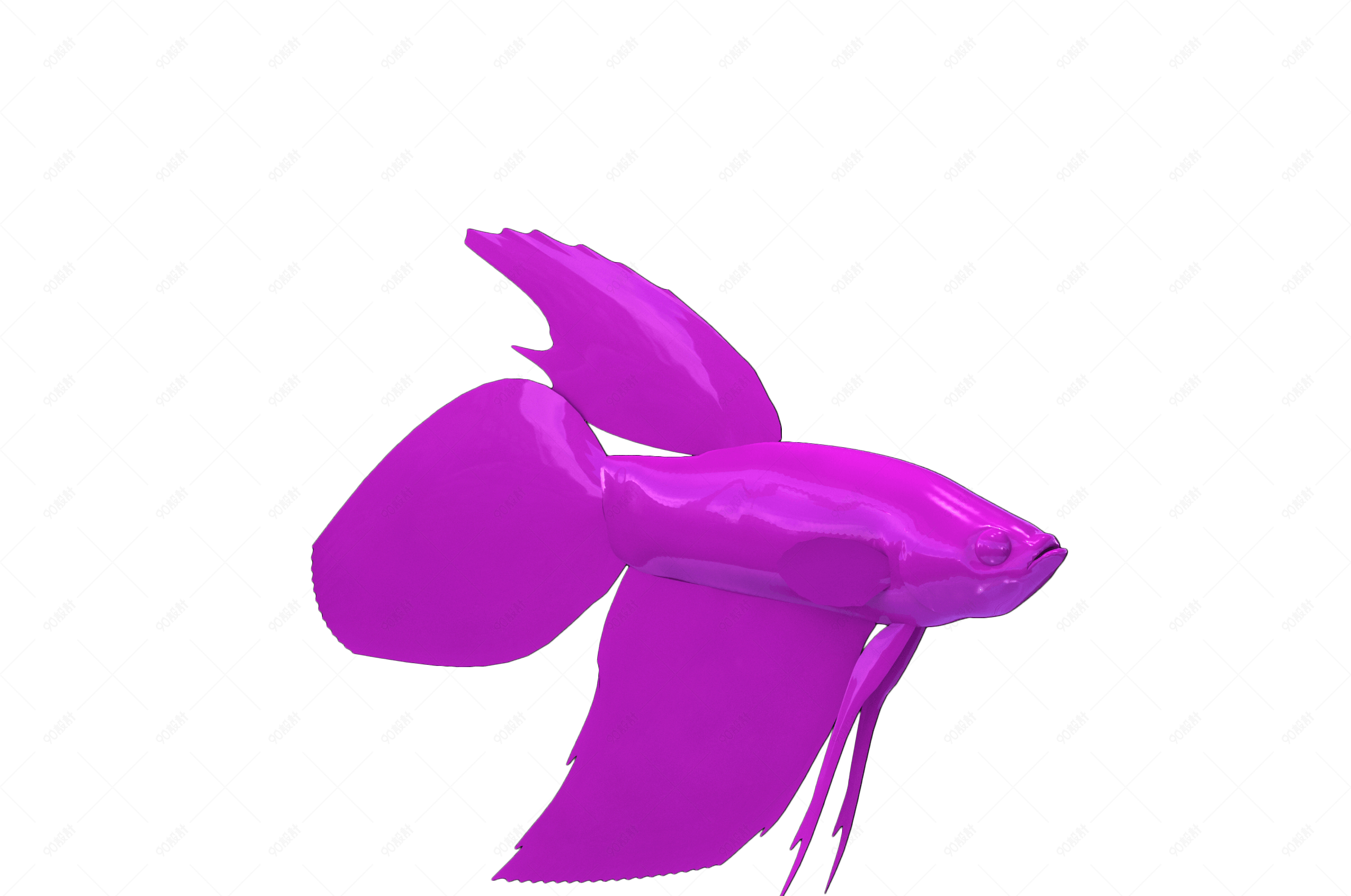 紫色卡通简约金鱼热带鱼素材