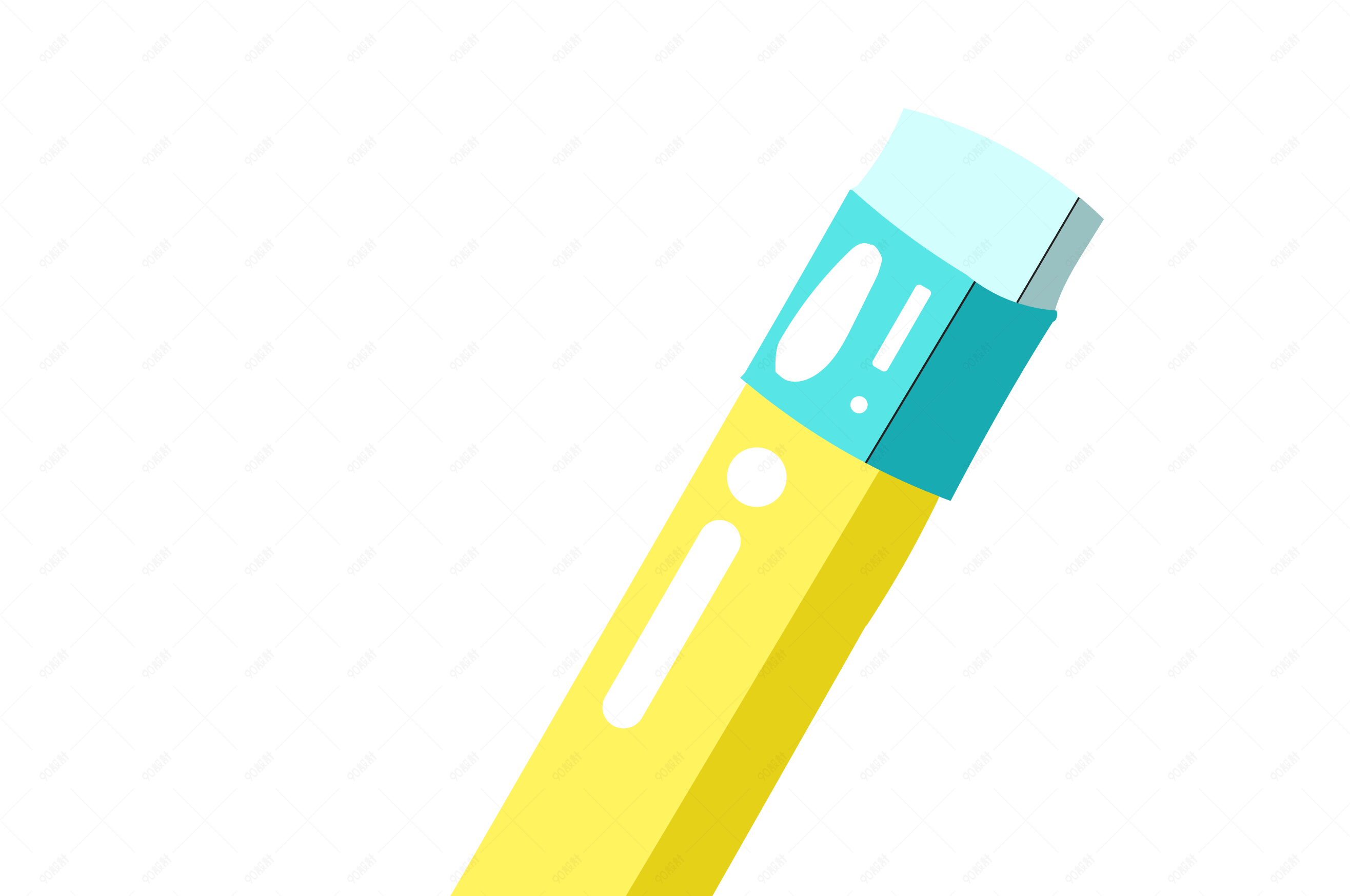 手绘卡通黄色铅笔创意素材【免抠元素png】-90设计网