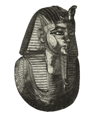 线稿素描黄金木乃伊面具