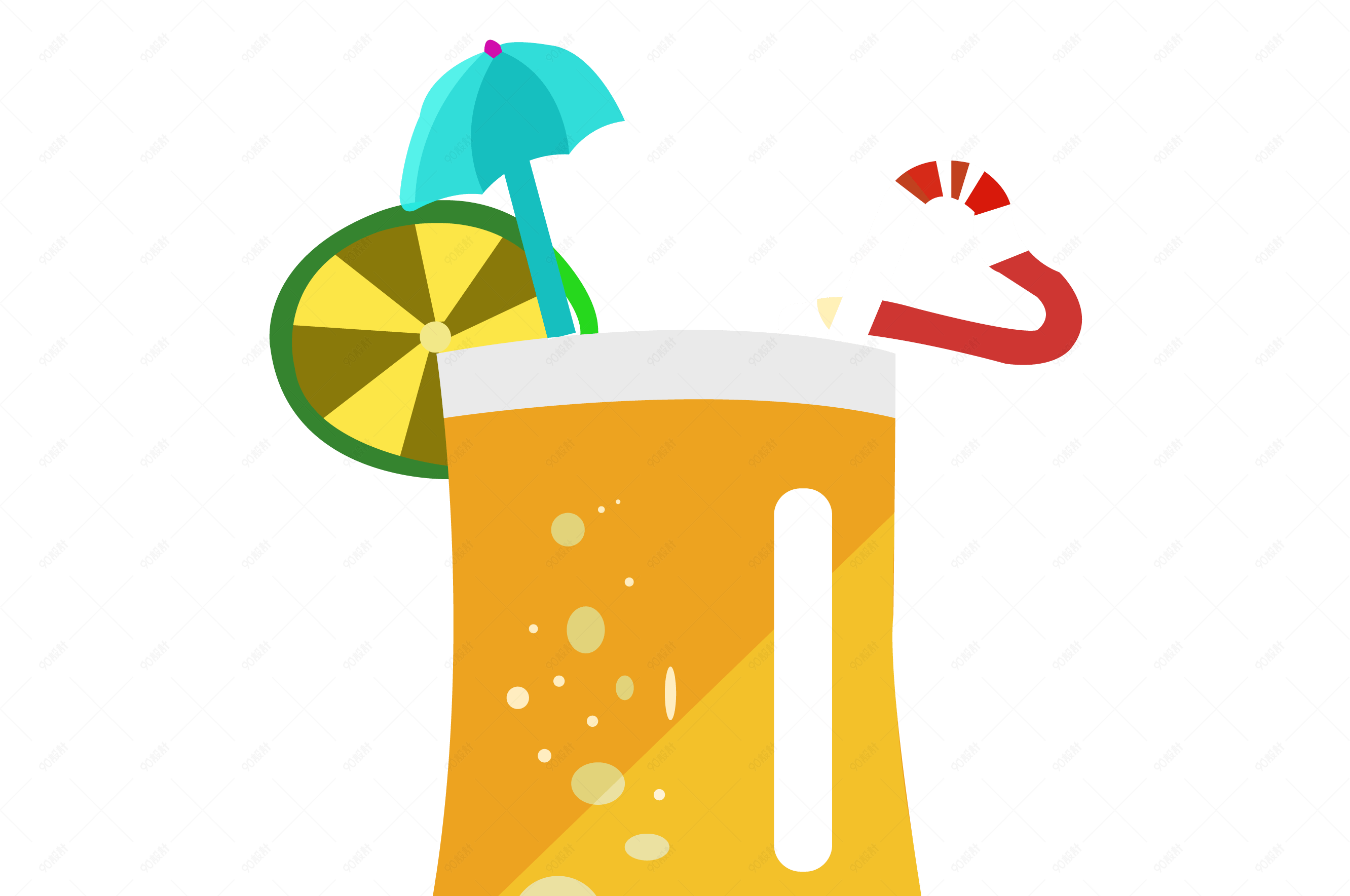 矢量原创手绘卡通橙汁果汁