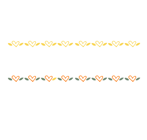 橙色爱心花纹分割线