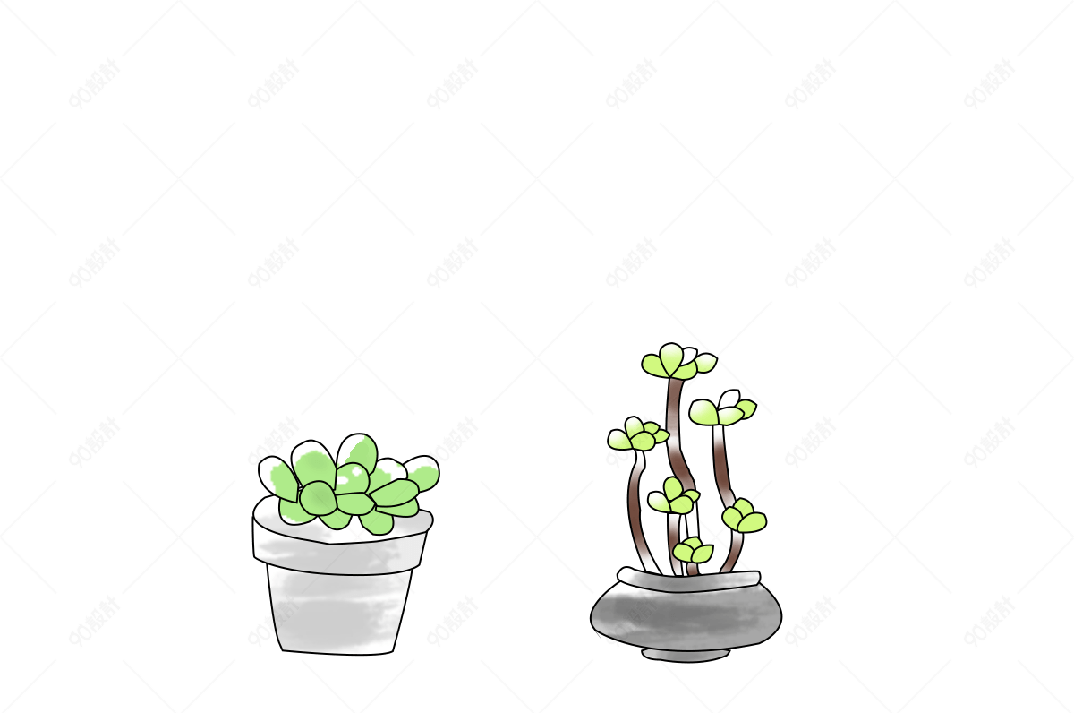 卡通手绘小清新绿植