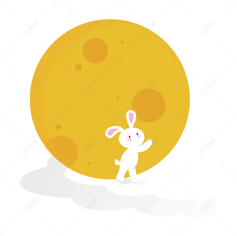 卡通玉兔与月亮下载