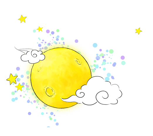 月亮云朵星星