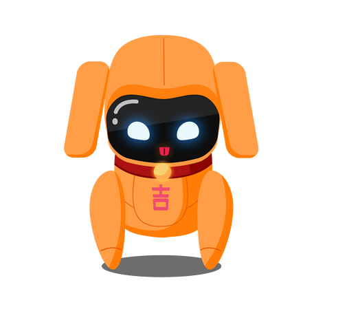 手绘卡通机器宠物狗可爱人工智能