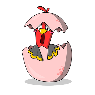 手绘感恩节破壳出生火鸡卡通形象