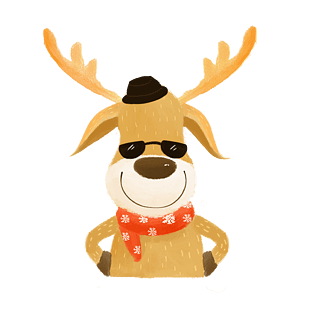 卡通小鹿雪人pngpsd2000*2000梅花小鹿手绘插画pngpsd2000*2000悬空岛