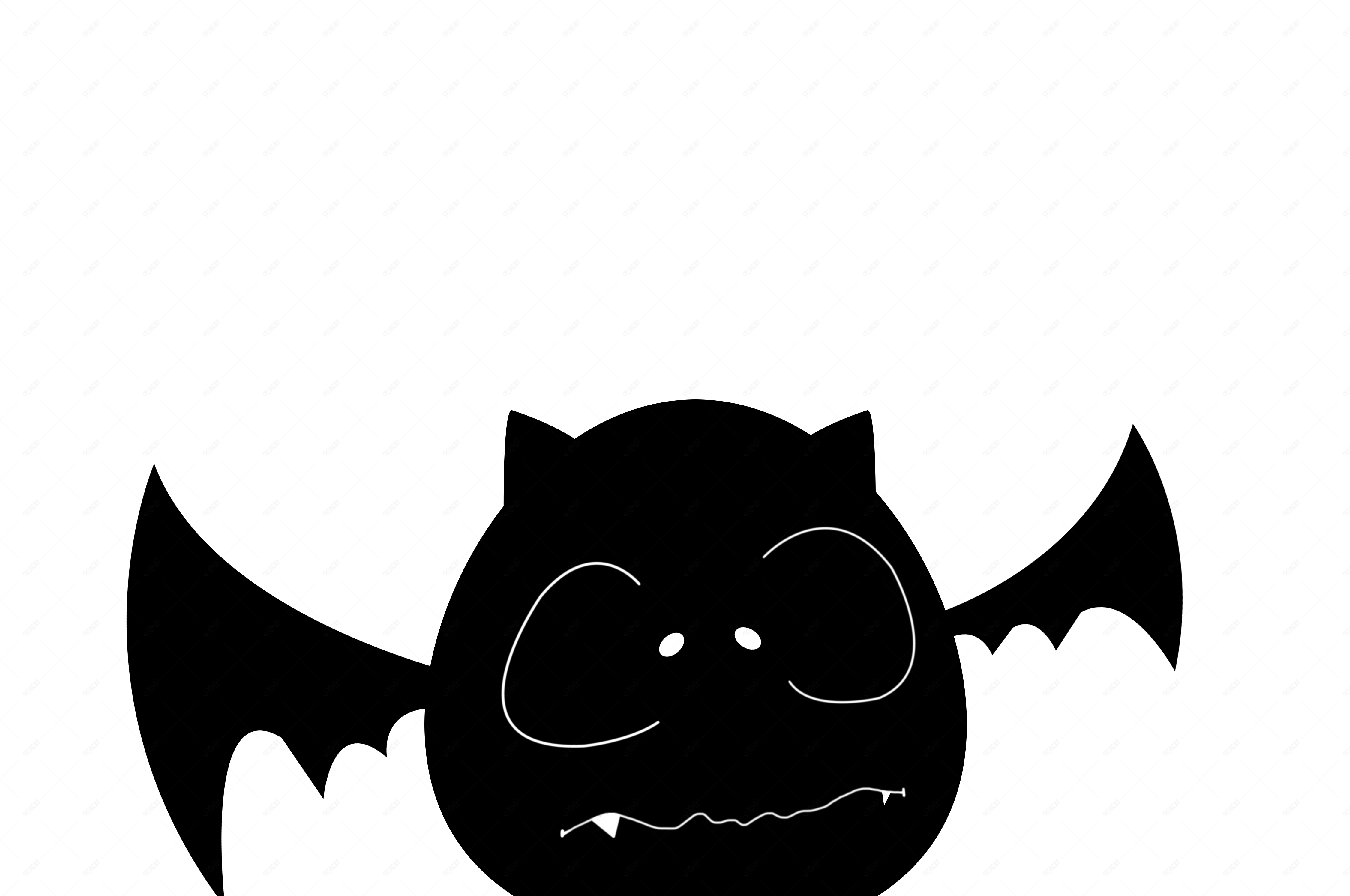 可爱手绘矢量万圣节小恶魔