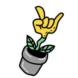 摇滚手指抽象手绘植物png