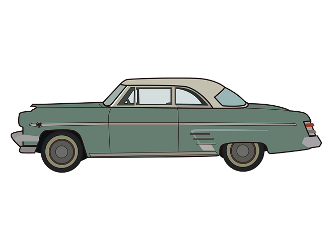 手绘老爷车插图
