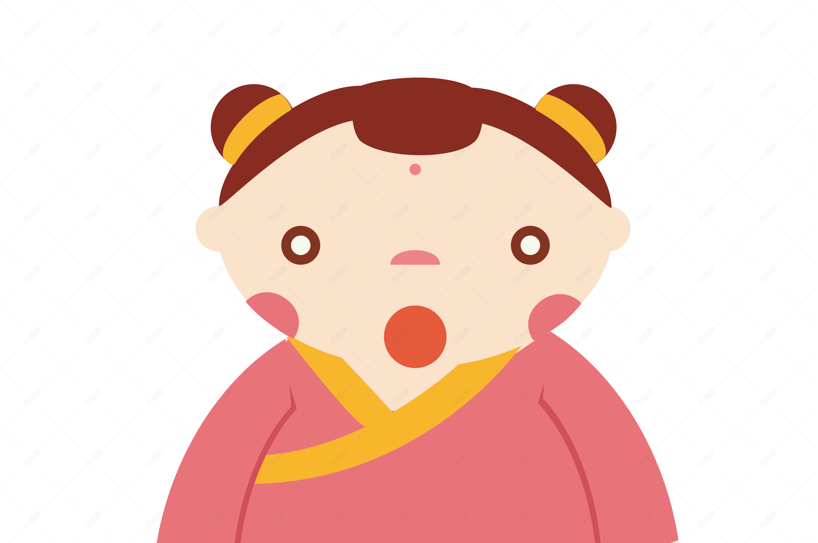 2018春节卡通中国娃娃矢量图