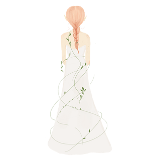 手绘精灵公主背影