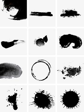 中国水墨风墨迹墨痕加入批量下载水痕装饰墨滴彩墨风格烟紫色加入批量