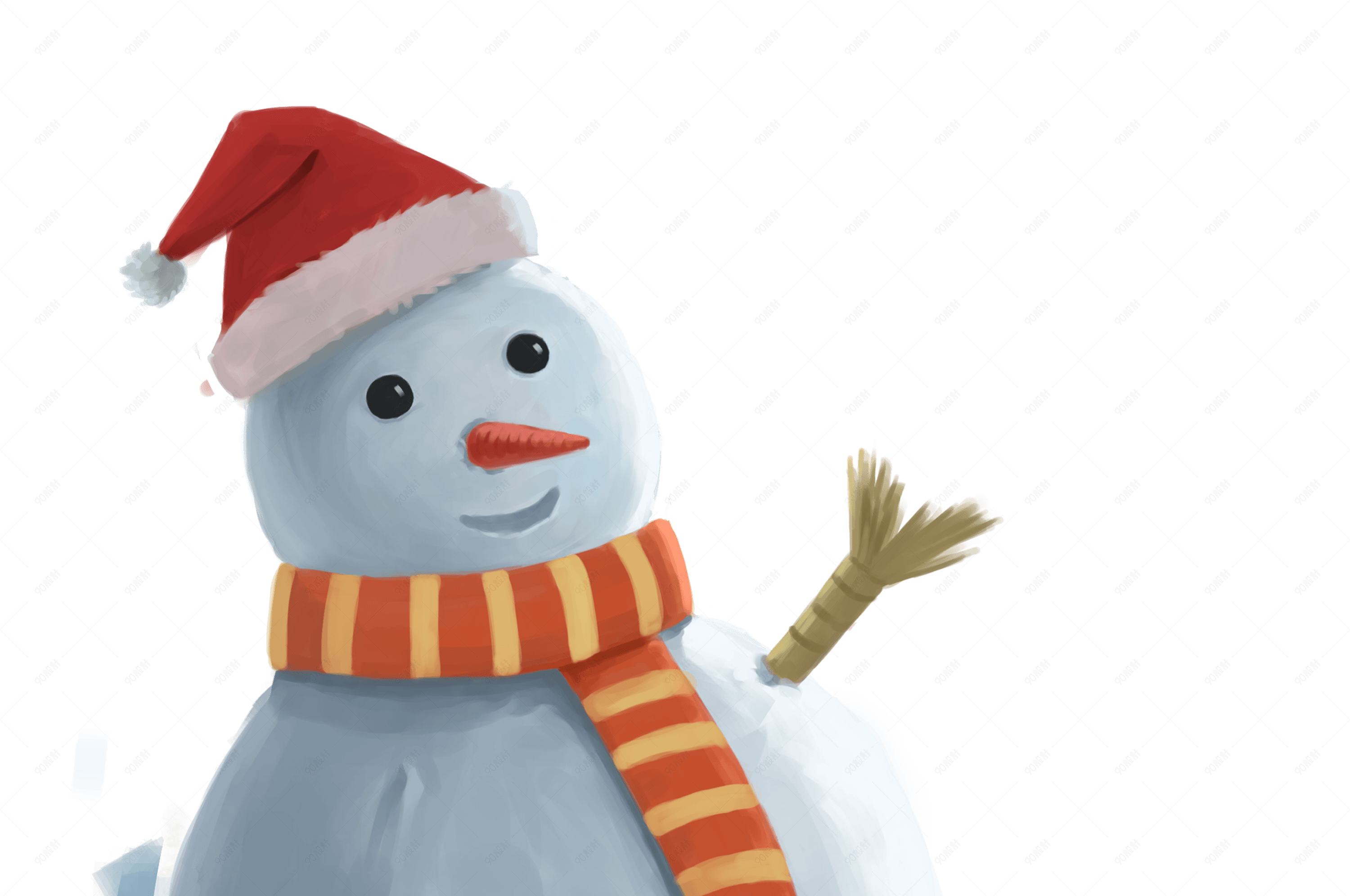 卡通手绘风雪人png免抠图