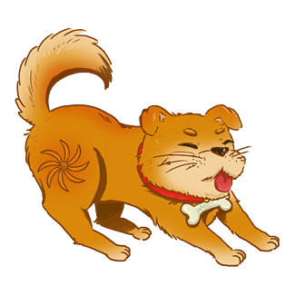 卡通新年唐装动物狗年吉祥物旺财狗