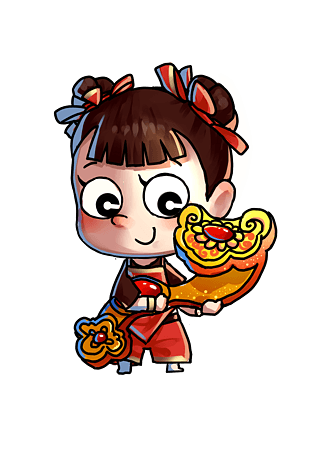 pngpsd2000*2000春节金童年年有鱼pngpsd2000*2000卡通手绘冬天拟人