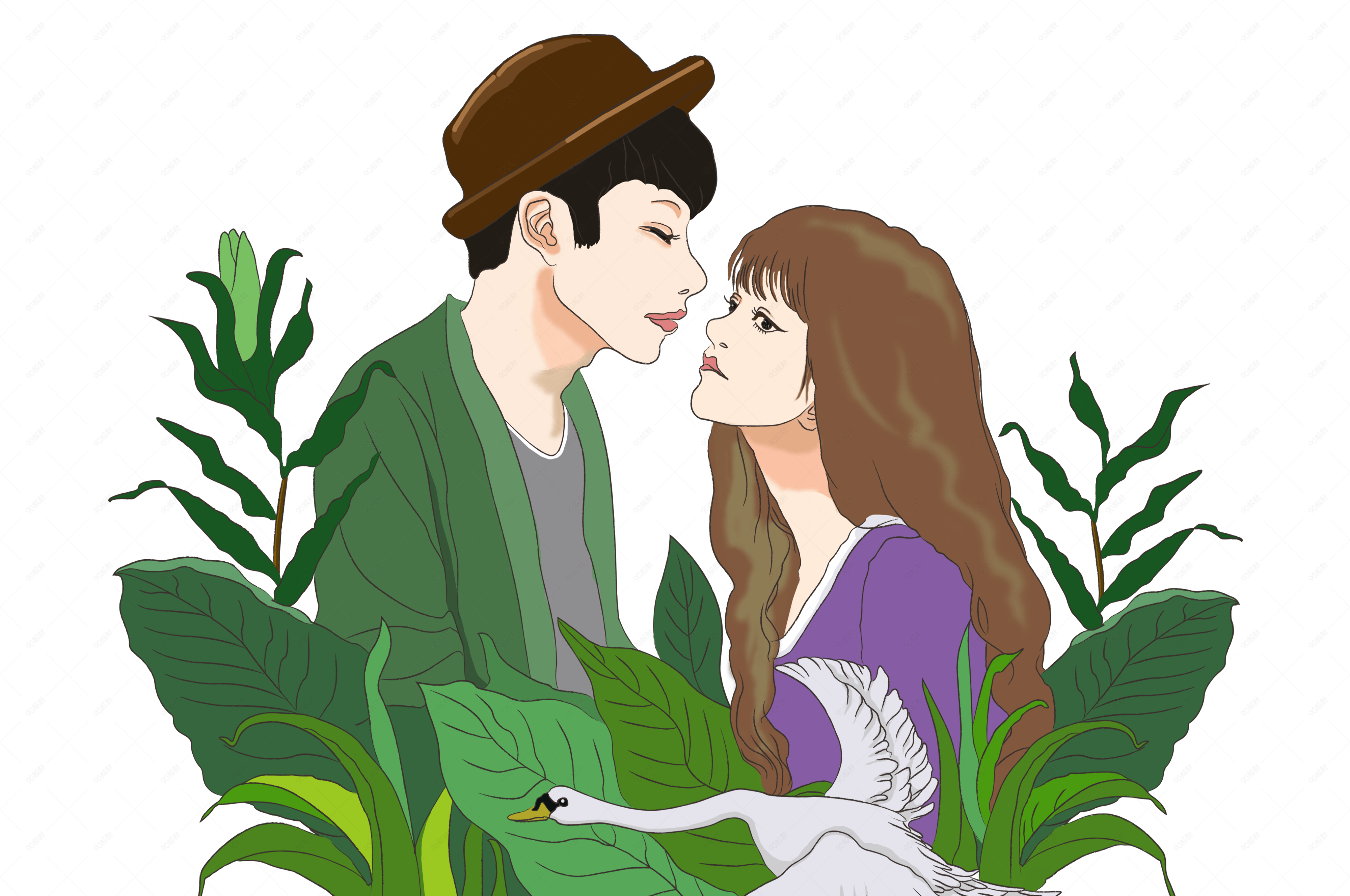 2018情人节手绘高清图