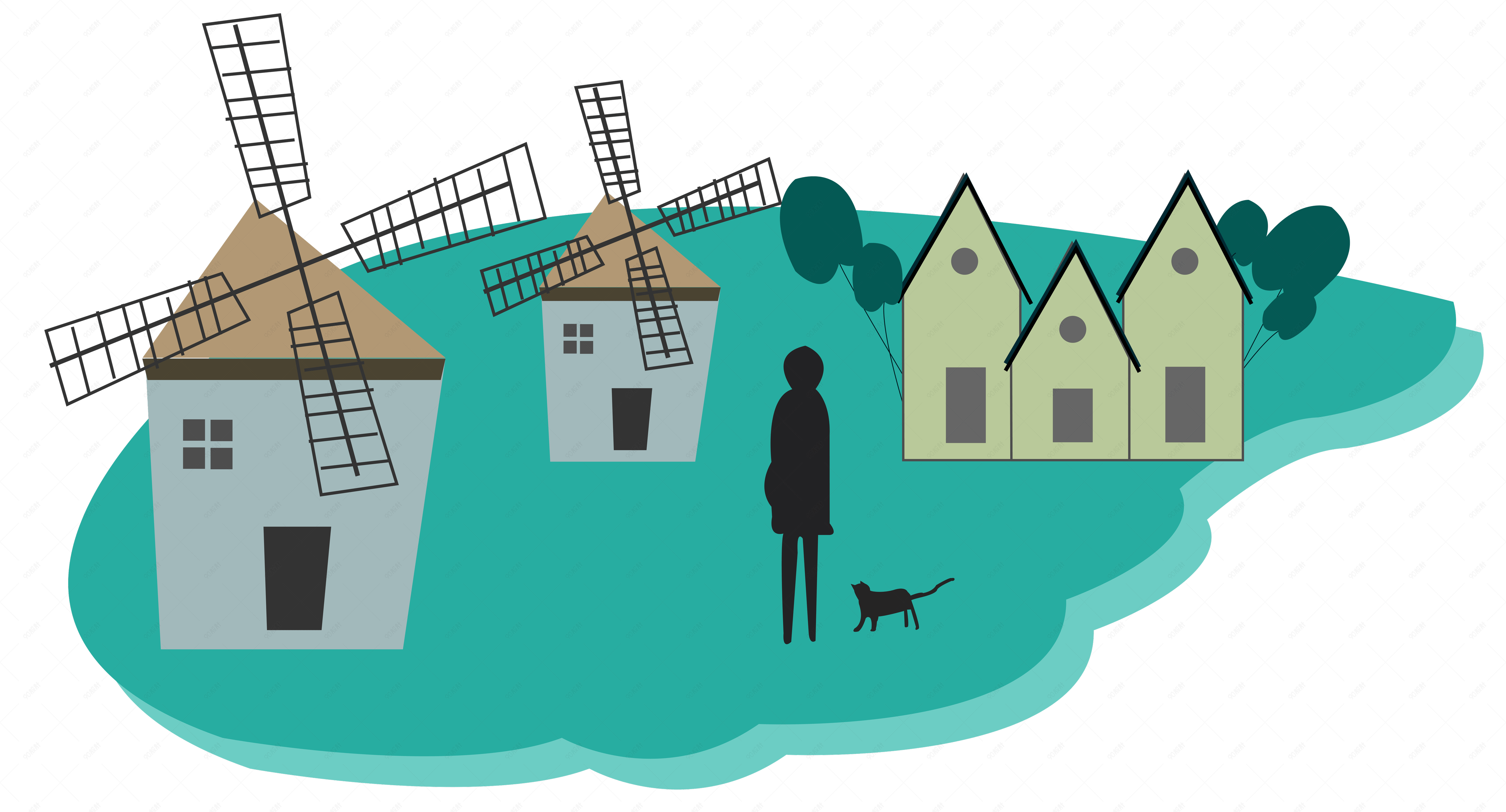 小清新户外风景插画