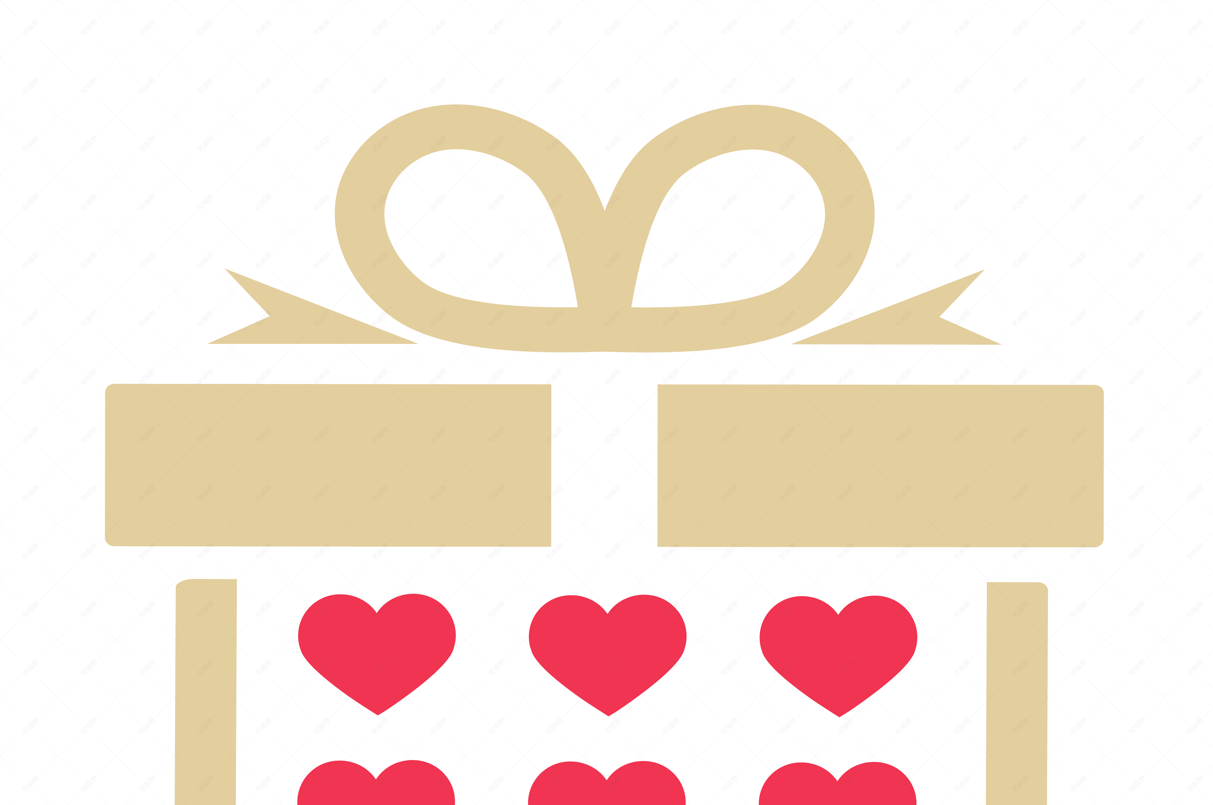 情人节爱心卡通礼盒矢量图案