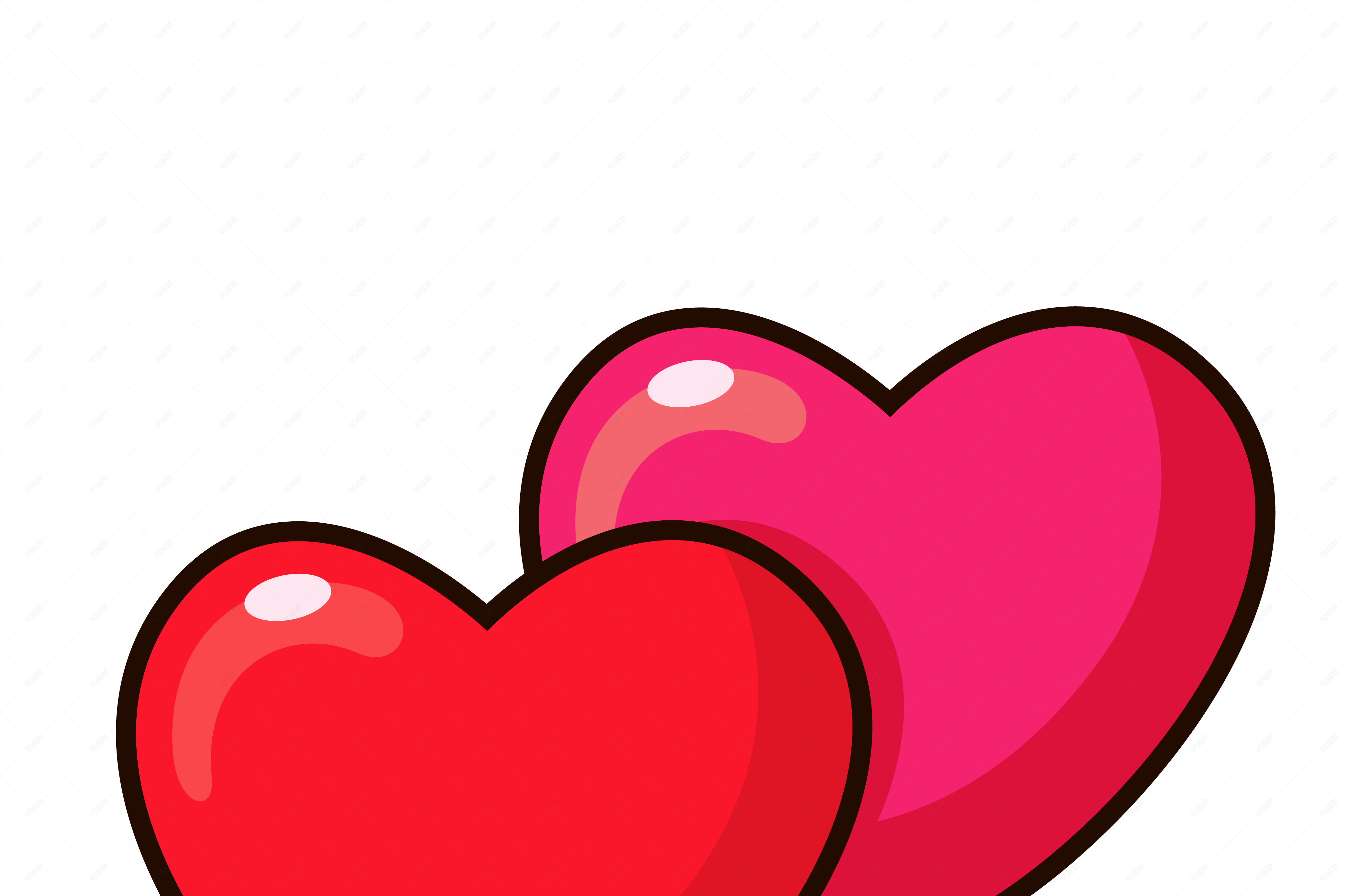 红色爱心情人节爱情装饰图案