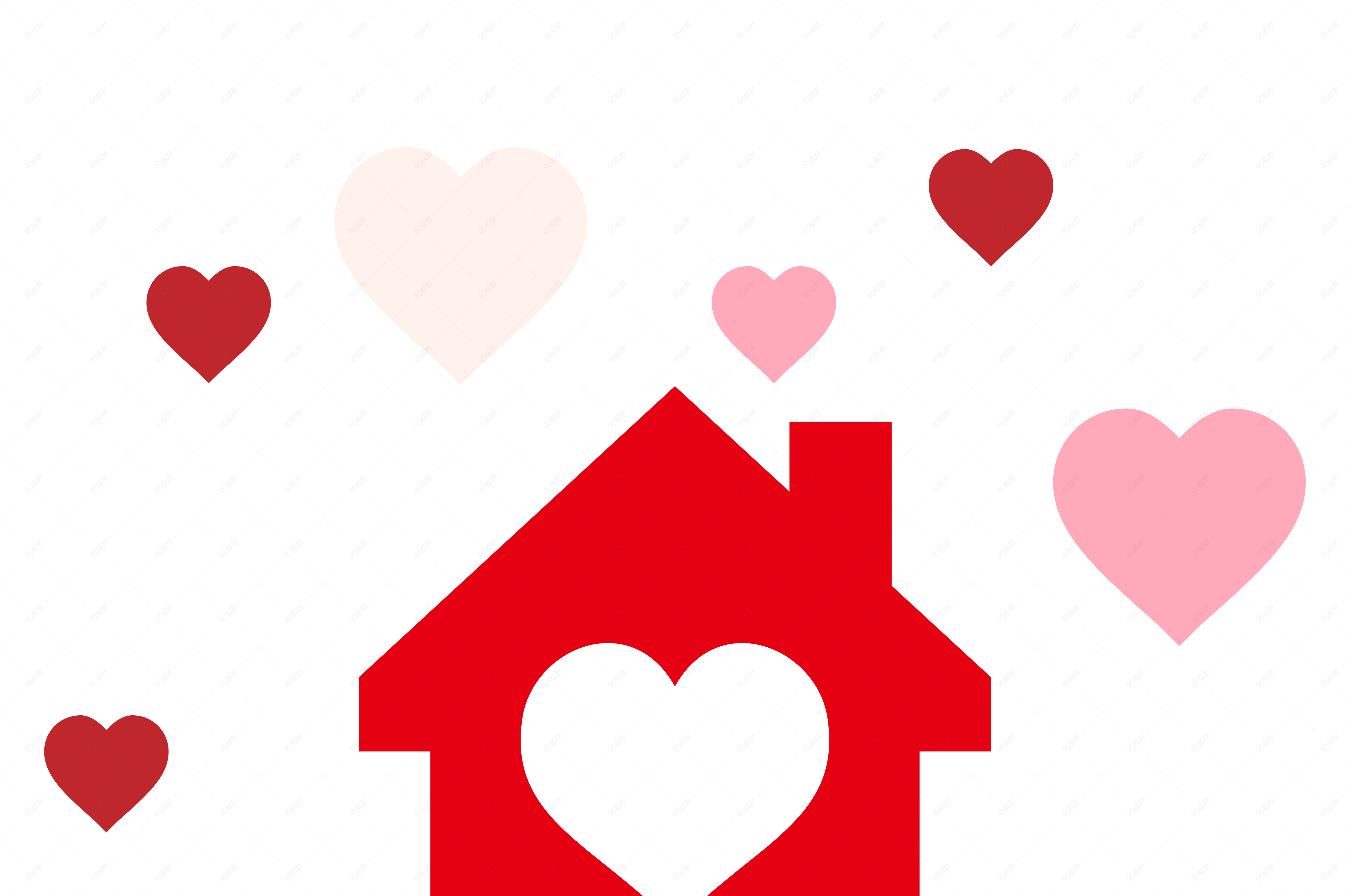 公益慈善标志爱心屋装饰图案