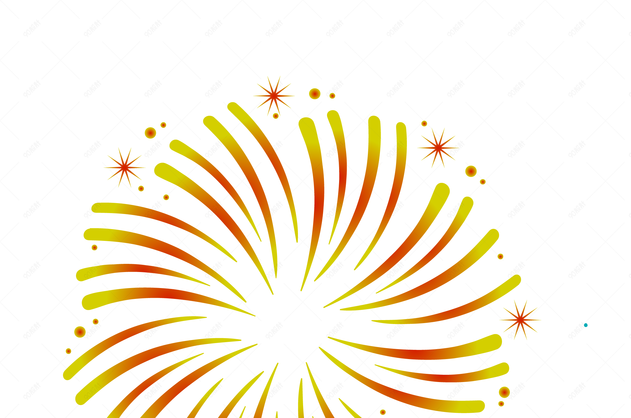 红黄相间烟花矢量图