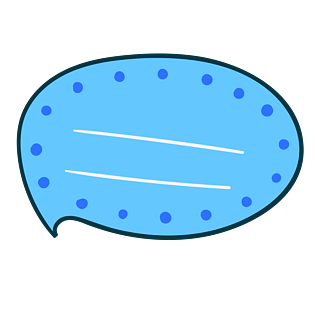 蓝色画板形状气泡对话框