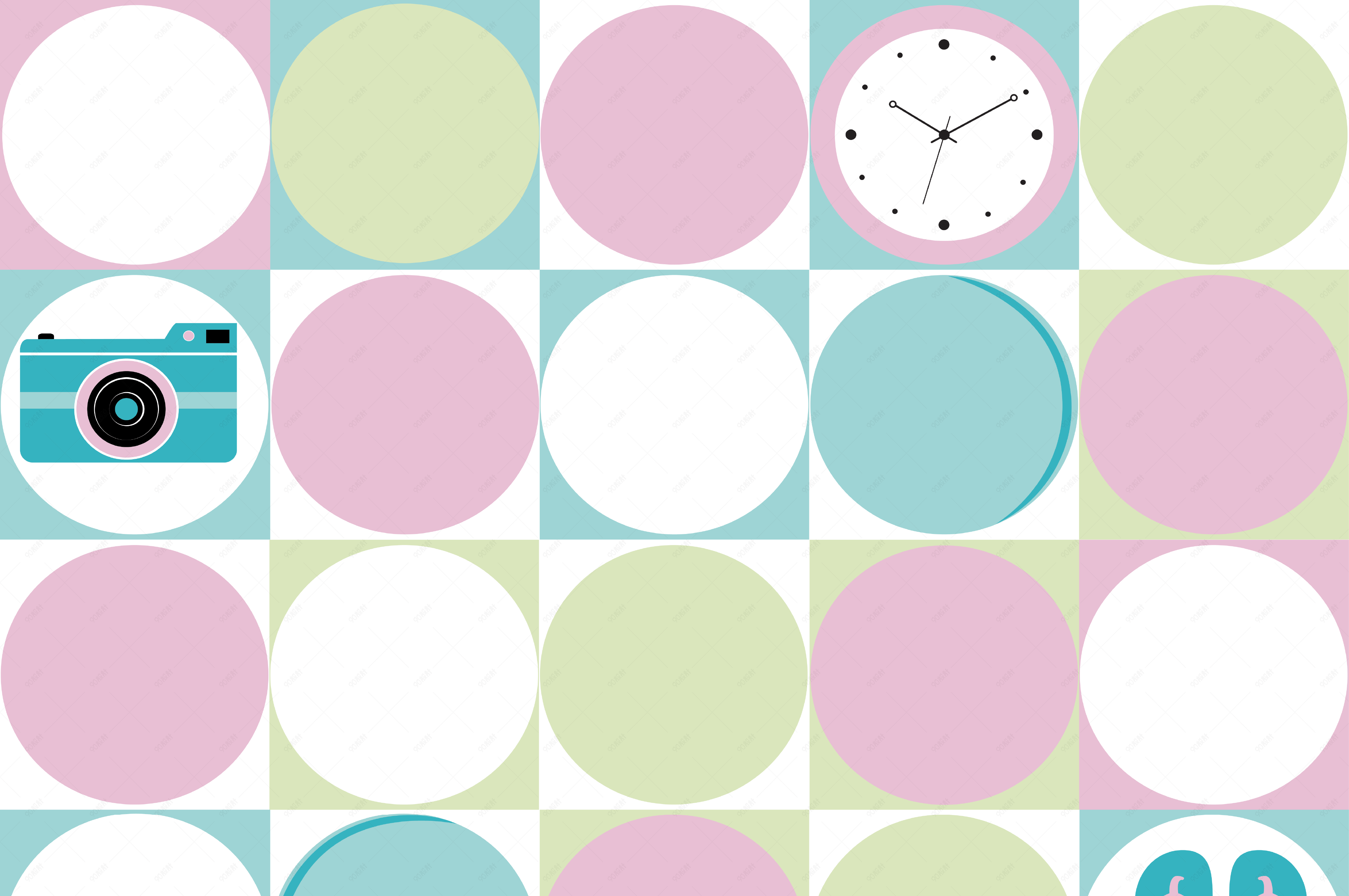 马卡龙色系波点png