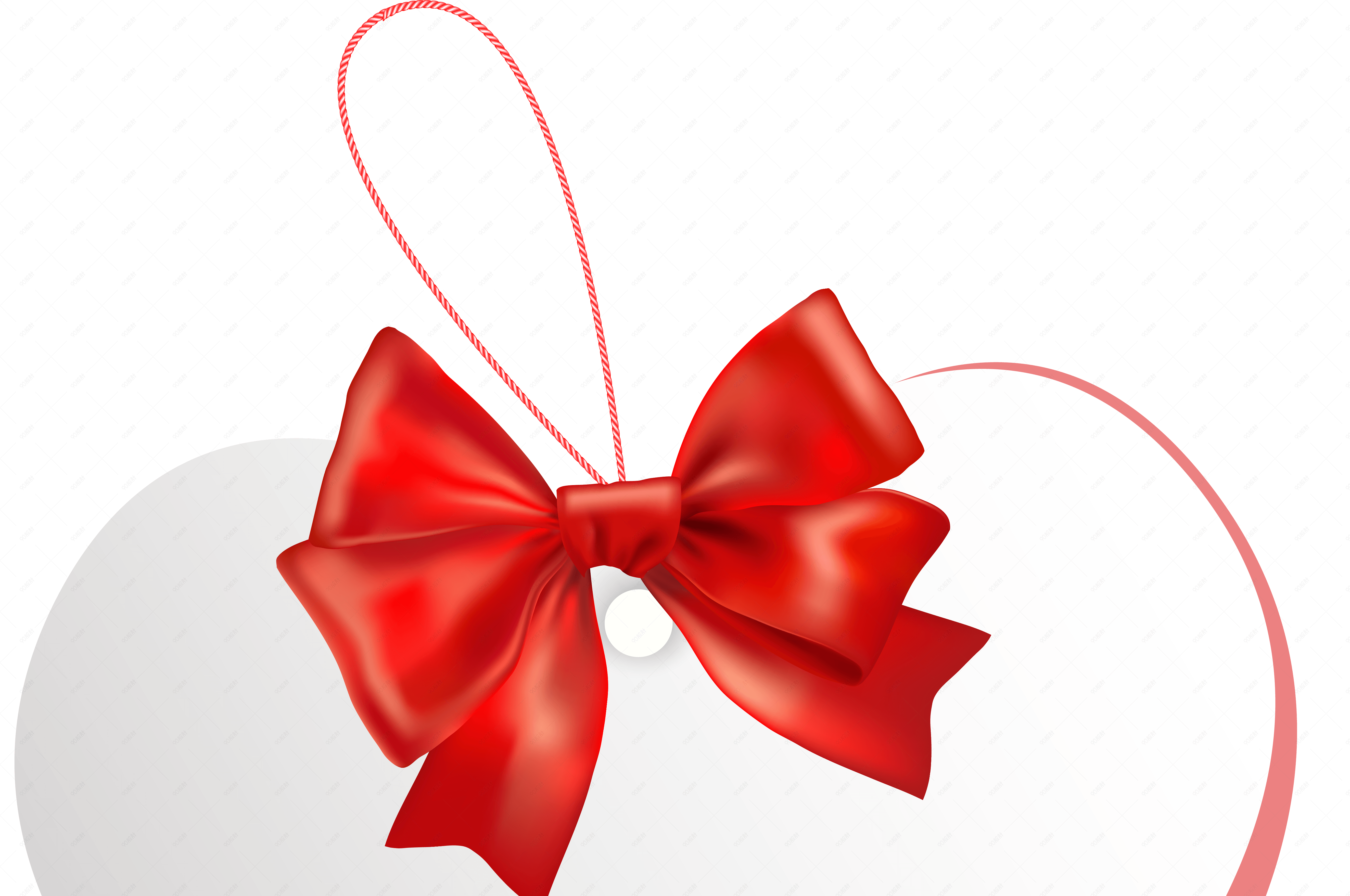 红色蝴蝶结明信片挂饰