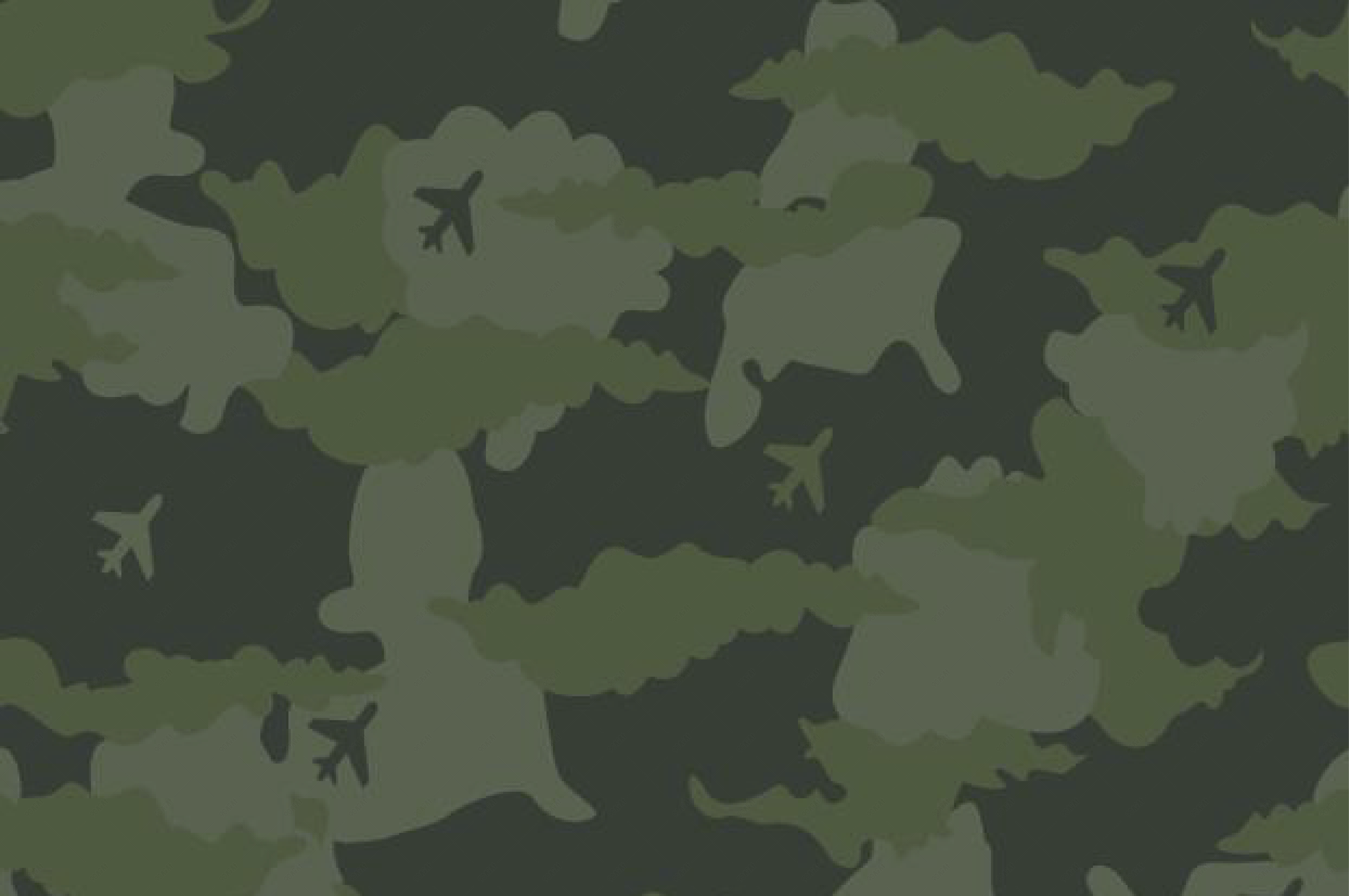 军绿色云朵小飞机元迷彩png