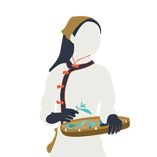 采茶手绘图片大全