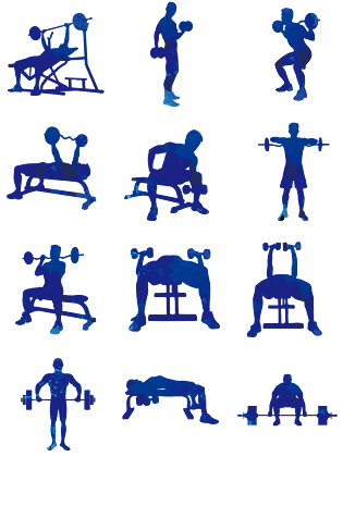 矢量举哑铃动态剪影