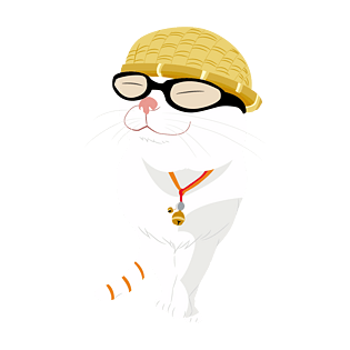 矢量卡通戴着墨镜的猫咪