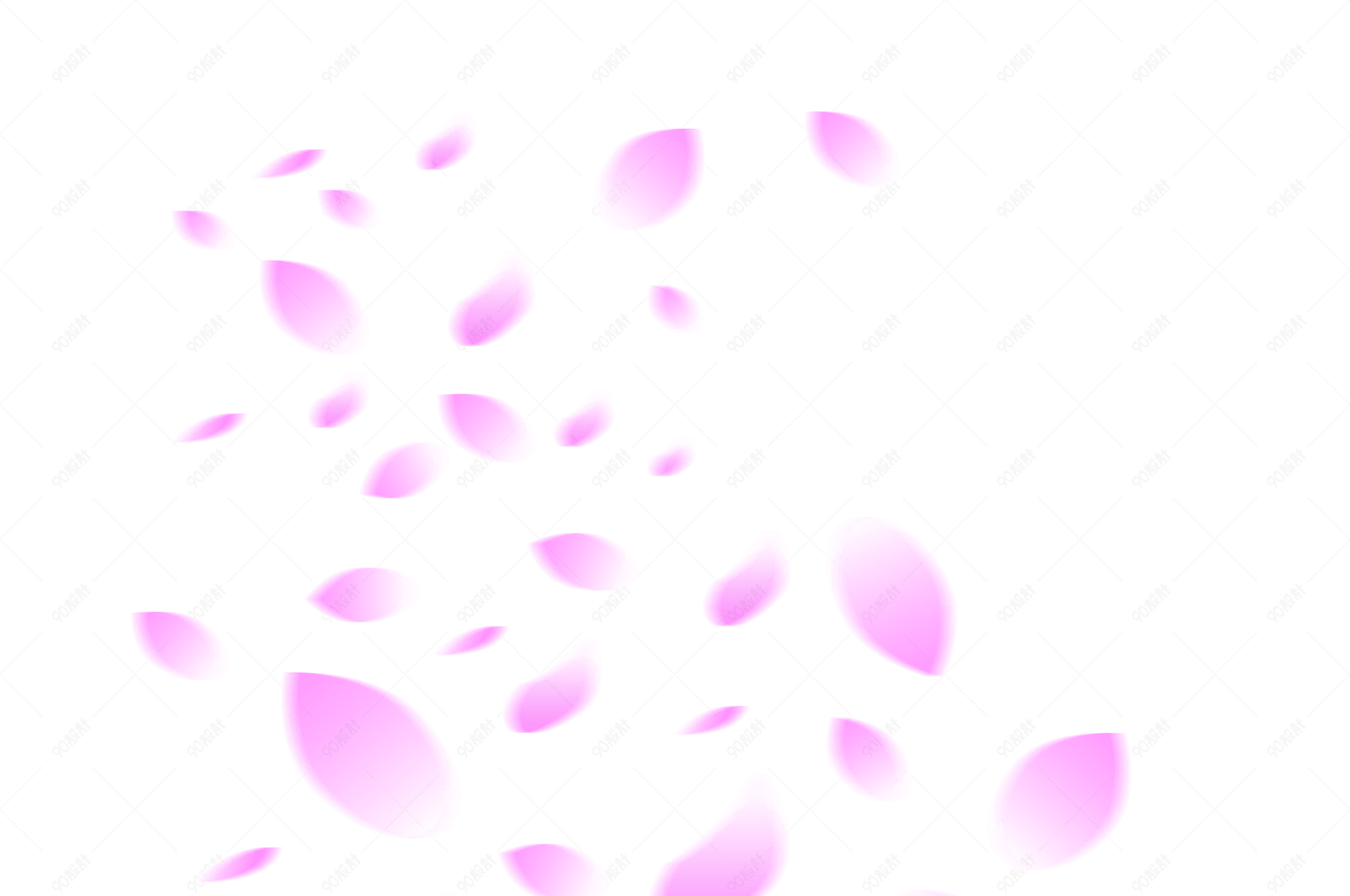 樱花花瓣粉色飘落漂浮矢量【免抠元素png】-90设计网