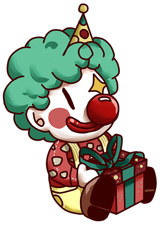 愚人节快乐送礼卡通小丑形象pngpsd2000*2000小鹿q版卡通角色动物形象