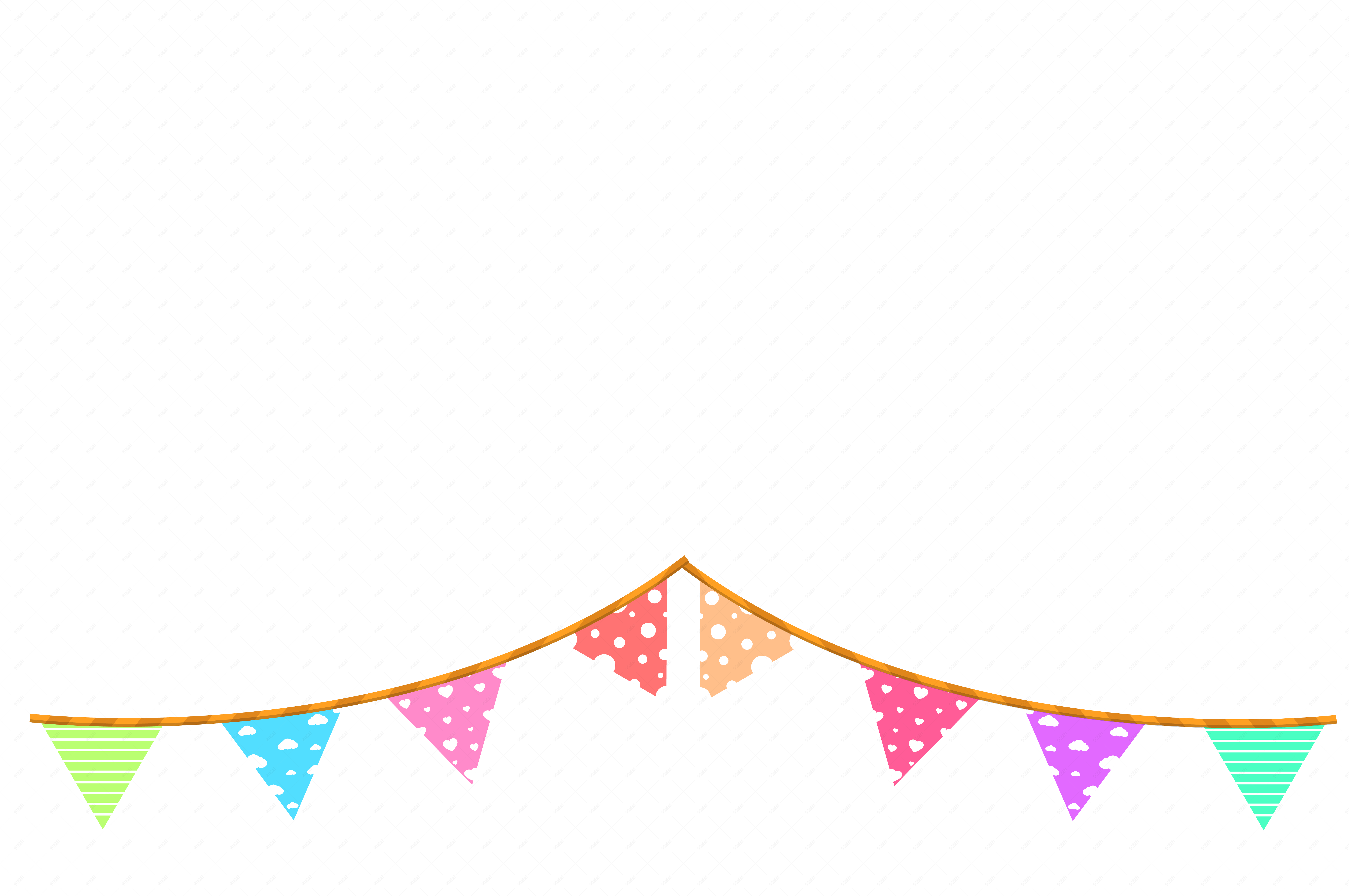 生日装饰小彩旗矢量生日装饰品