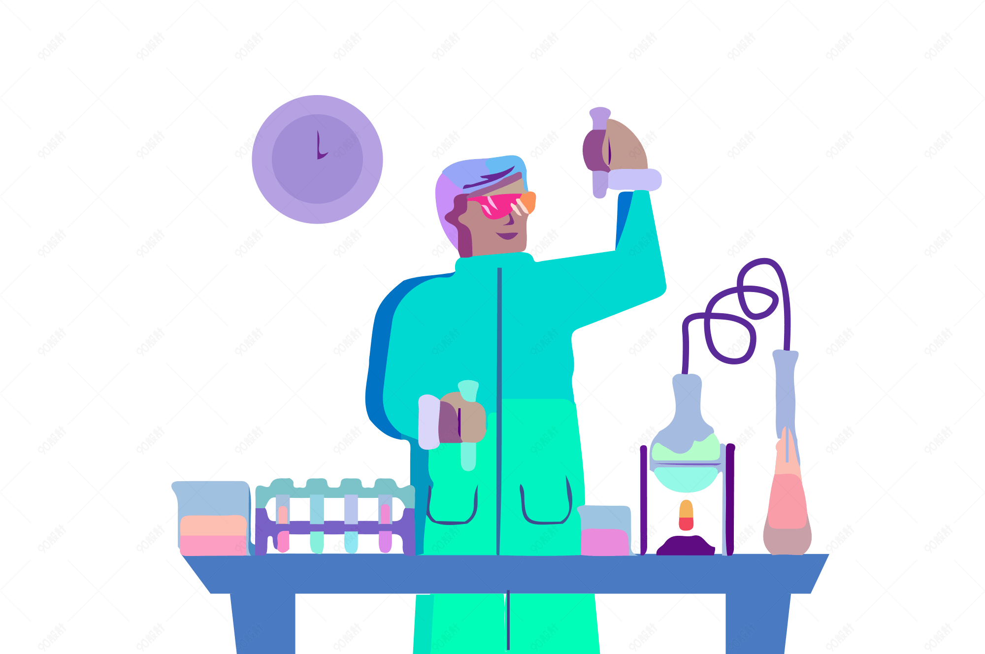 学术课程研究矢量免抠图