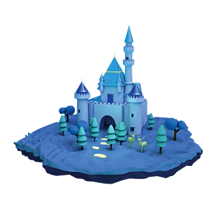 蓝色的欧式小城堡