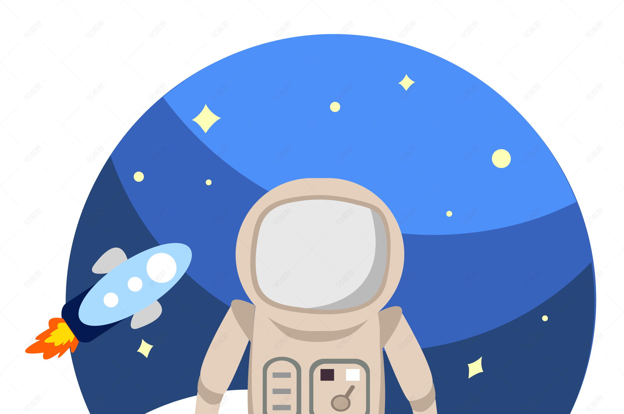 太空人免抠素材矢量图