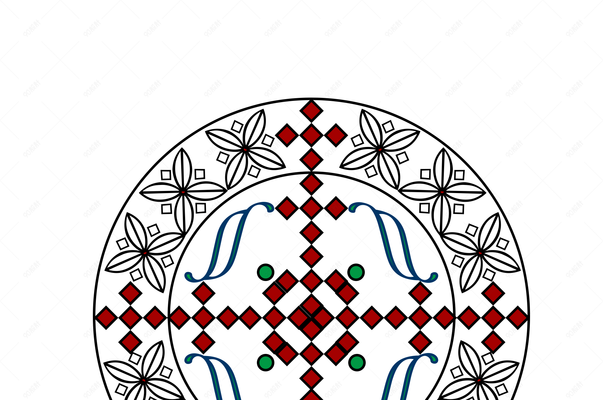 少数民族风异域风装饰纹样【免抠元素png】-90设计网